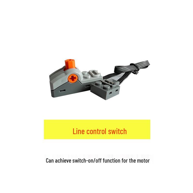 Remote Control High-Speed Motor & Battery Box for Lego Bricks with Black, Red, and Light Modifications