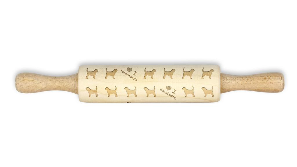 Otterhound – Small rolling pin with a dog, patterned dough roller | Art-Dog