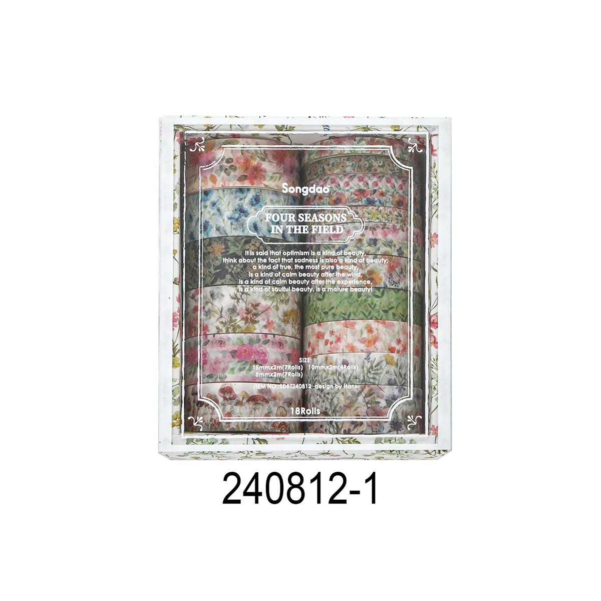 

18 Rolls Four Seasons Themed Plants Flowers Washi Tape for Holiday DIY Photo Album Greeting Card Gift Decoration