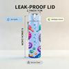1PC Colorful Seahorse Ocean Pattern Print 750ml Color Plastic Sports Water Bottle Leakproof Flip Straw Lid Suitable for Sports Office Home Use