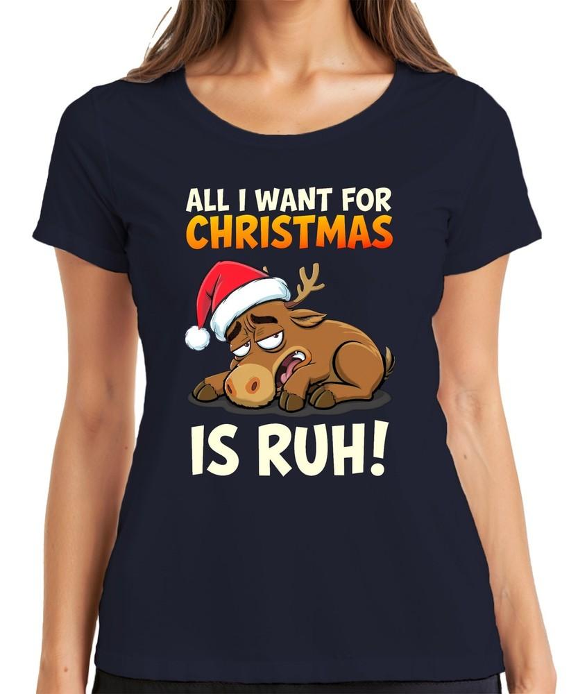 All I Want For Christmas Is Calm Funny Reindeer Christmas Unisexs Tshirt S