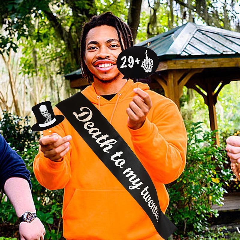 Dekoration zum 30. Geburtstag, Fotoautomaten-Requisiten, „Death to My 20s“, „Rip To My Youth“, Party-Zubehör für Erwachsene, „Death to my twenties“