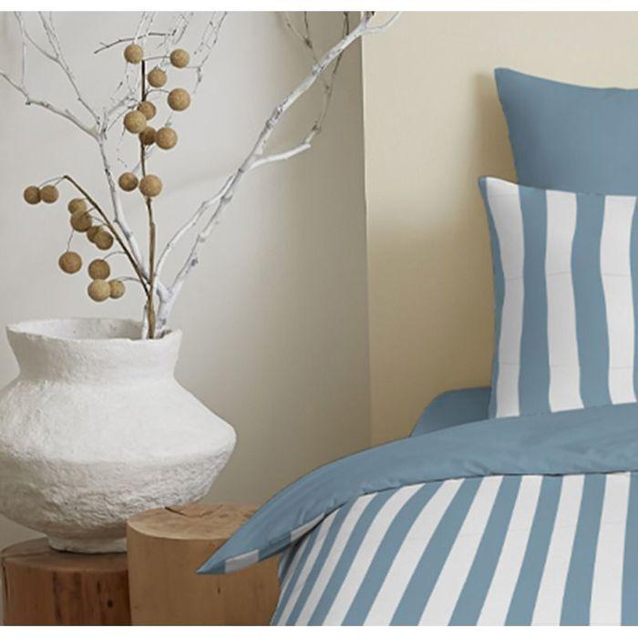 Pack complet housse de couette réversible pour lit 180 x 200 cm "King size" Anatole azur