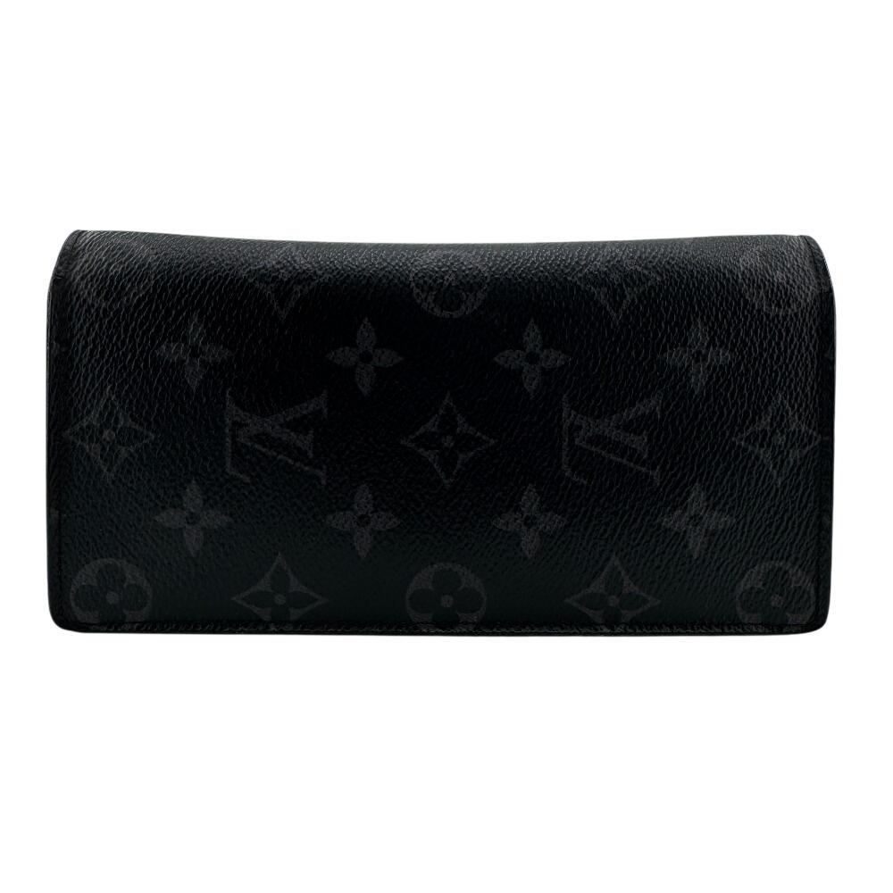 LOUIS VUITTON M61697 Monogram Eclipse leather Brazza Portefeuille Purse black leather mens Used