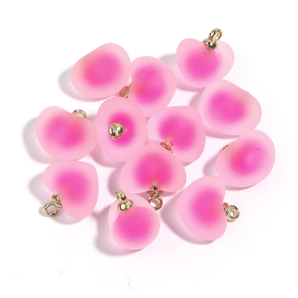 10Pcs Acrylic Frosted Colorful Heart Charms Round Charms For Jewelry Making DIY Bracelet Necklace Earrings Pendants Accessories