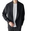 Men Sweater Coat Turn-down Collar Solid Color Long Sleeves Cardigan Buttons Warm Elastic Double-breasted Men Spring Coat for Work