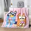 Bluey's Blue Fun Blanket Soft Warm Cozy Perfect for Office Chair Office Chair All-Season Use Stylish Decor Suitable for Gifting Relatives and Friends