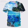 Men Fashion Animal Dolphin 3D Printed T-shirts Summer Funny Short Sleeve Hip Hop Tops