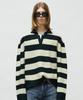 LMOOD Preppy Striped Pullover Knit Deep Green