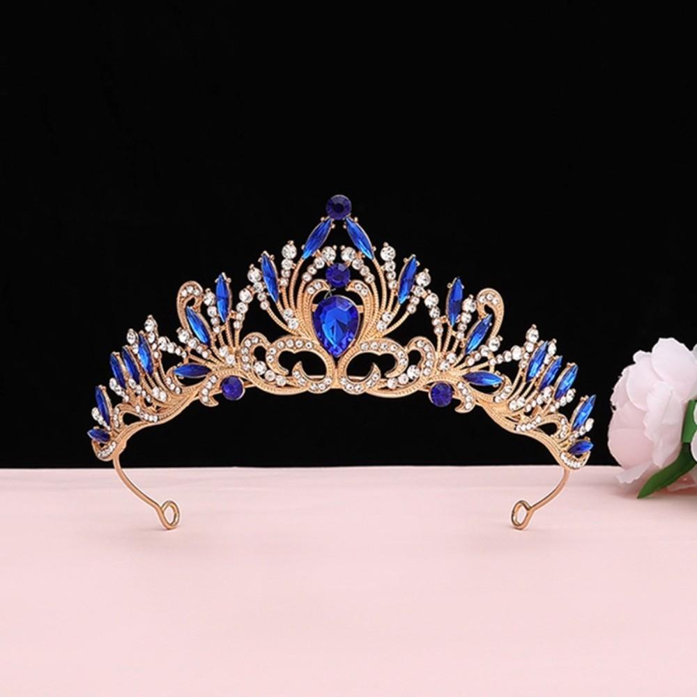 Vintage Baroque Crown Antique Bronze Princess Rhinestone Tiara  Birthday Head Jewelry