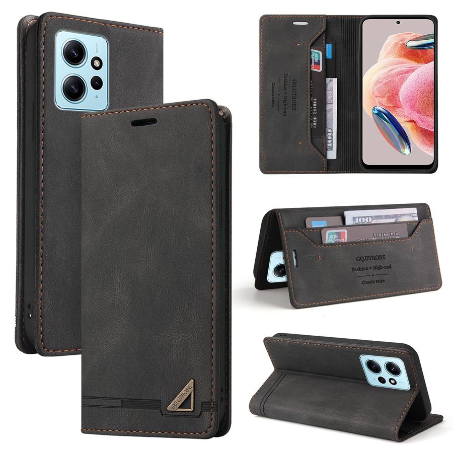 Wallet Anti Theft Brush Magnetic Flip Card Stand Leather Case For Xiaomi Redmi Note 12 12S 12 Pro 11 11S 11 Pro Poco X5 Pro