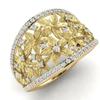 Vintage Inlaid White CZ Flower Women's Ring Classic Gold Color Hand Carving Daily Wear Party Jewelry Anniversary Gift
