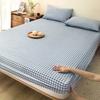 All Inclusive Single Plaid Mattress Cover Non Slip Elastic Band Mattress Protector Skin-friendly Rustic Style Bed Sheet Bedroom