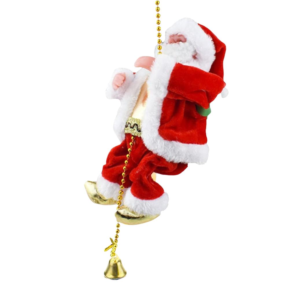 1-3Pcs Battery Operated Rope Climbing Santa Claus Musical Toys For Christmas Tree Hanging Pendant Ornament Decor X-mas Decors