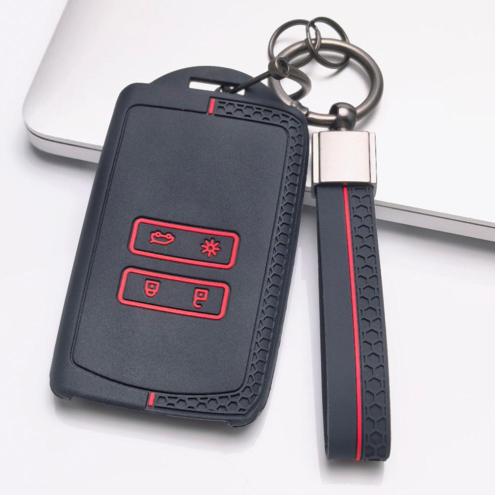 Key Fob Cover for Renault Koleos Kadjar Megane Talisman Espace Scenic Grand with Keychain Anti-Scratch Guard Shockproof Protection