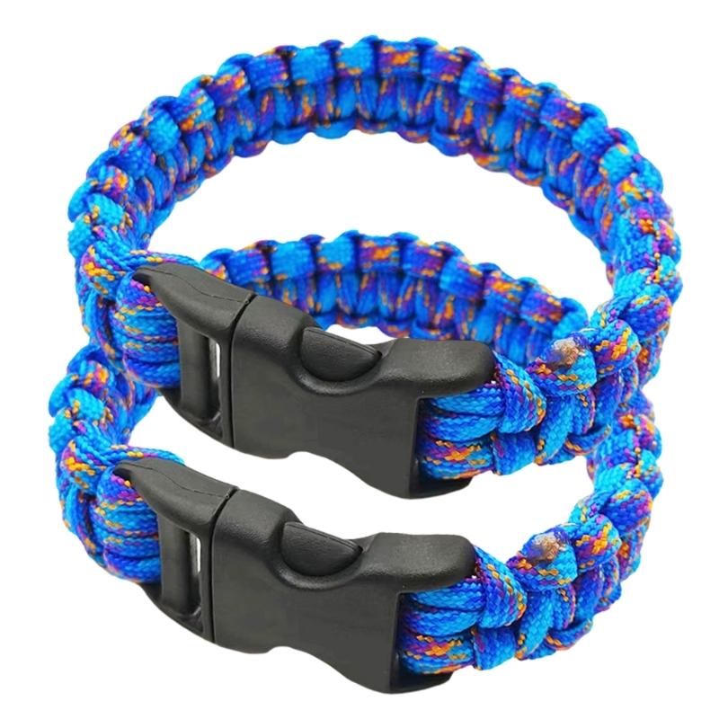 2 Stück Outdoor-Sportarmbänder Paracord-Schnurarmbänder Survival-Handgelenkkette