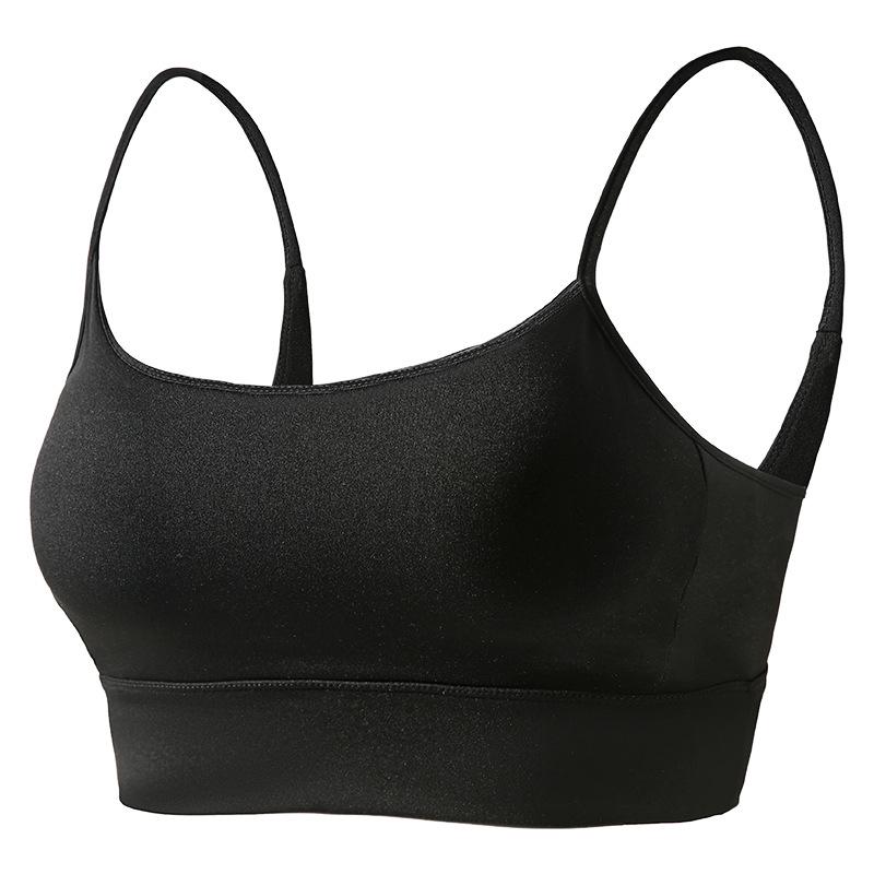 Women's Shockproof Strappy Sports Bra - Push-Up, Anti-Sagging, Backless, Running & Fitness Vest with Integrated Cup