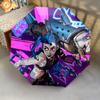 Jinx  pattern, automatic folding umbrella, portable and foldable design, 8 ribs, a Christmas or birthday gift.