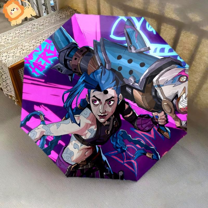 Jinx pattern, automatic folding umbrella, portable and foldable design, 8 ribs, a Christmas or birthday gift.