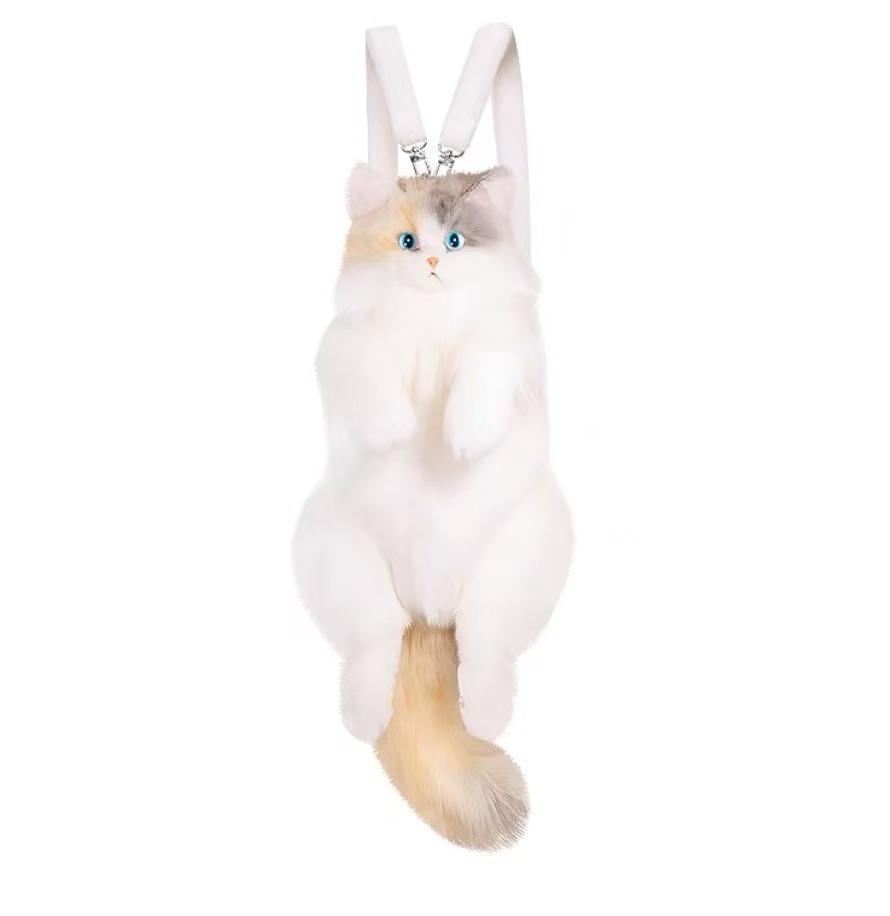 Tříkvětá kočka simulační kočka panenka panenka panenka plyšová hračka hadrová panenka kočka batoh dárek k narozeninám