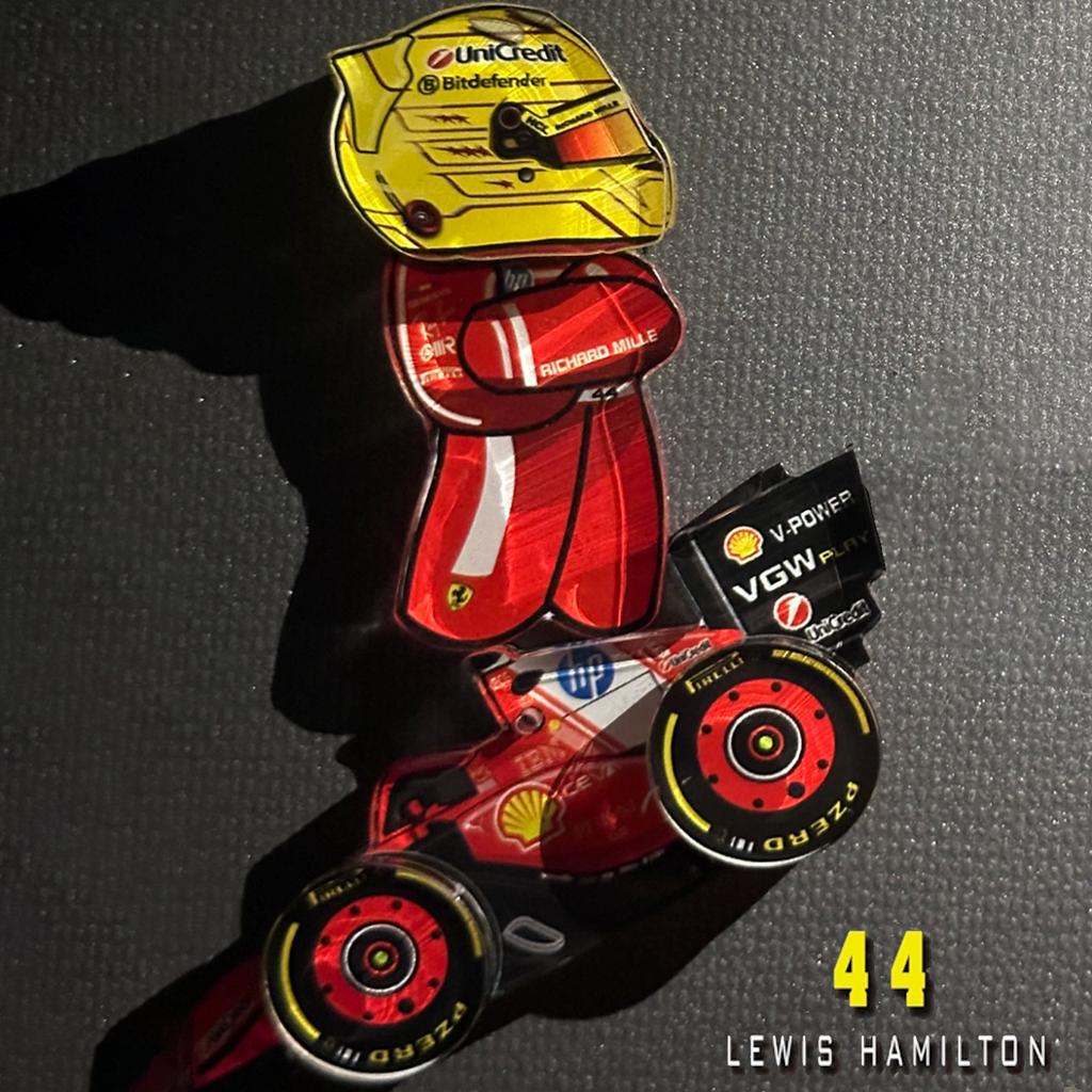 Fashion Q Version for Ferrari Leclerc 16/44 Fridge Logo Magnet 2025 New F1 Supercar Magnetic Racing Sticker Creative Decoration