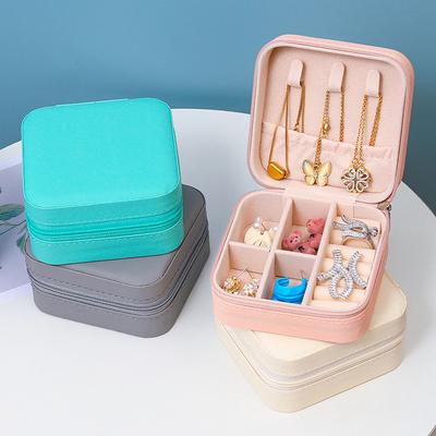 Tragbarer Schmuck-Organizer, Reise-Schmucketui, Reise-Ohrringe, Halsketten, Ringe, Schmuckschatulle, Aufbewahrungs-Organizer