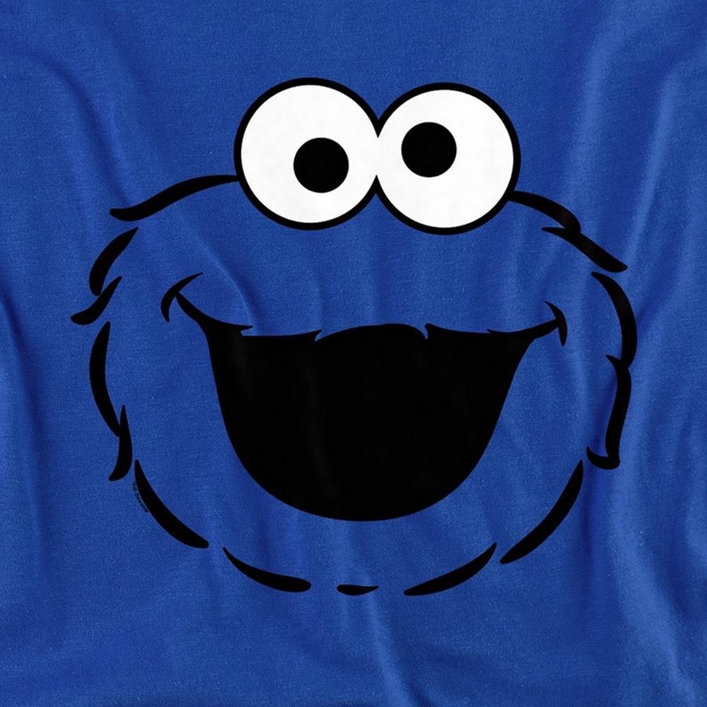 Sesame Street Mens Cookie Monster Face Long-Sleeved T-Shirt