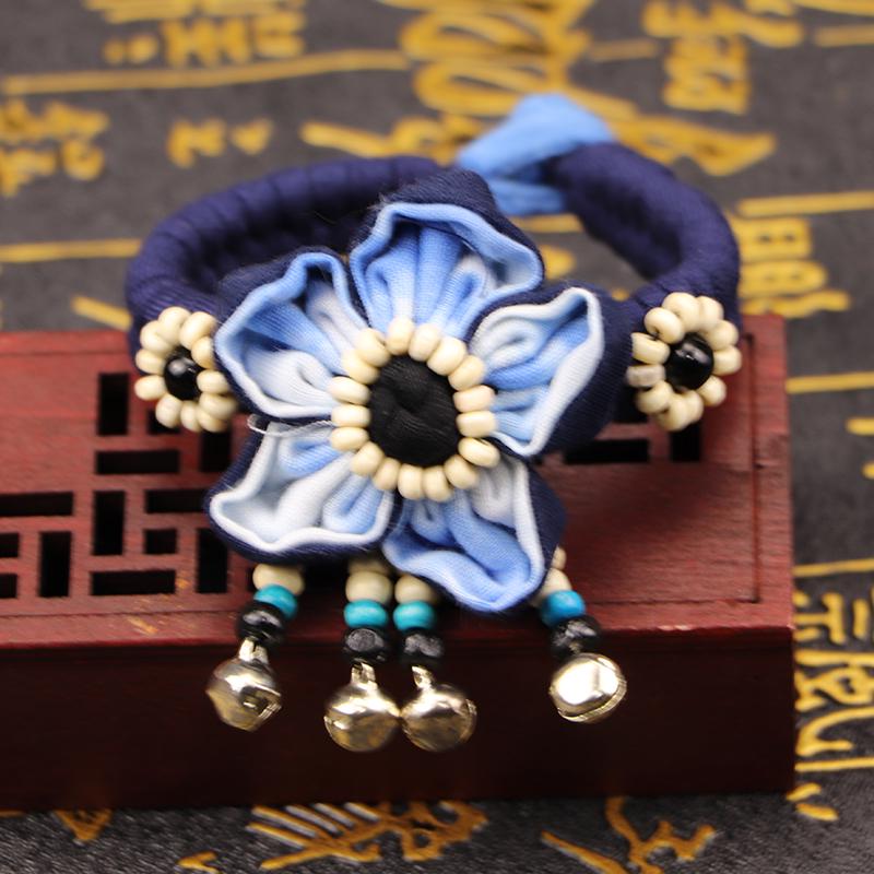 Yunnan Handgefertigtes Indigo Batik Baumwolle Leinen Armband