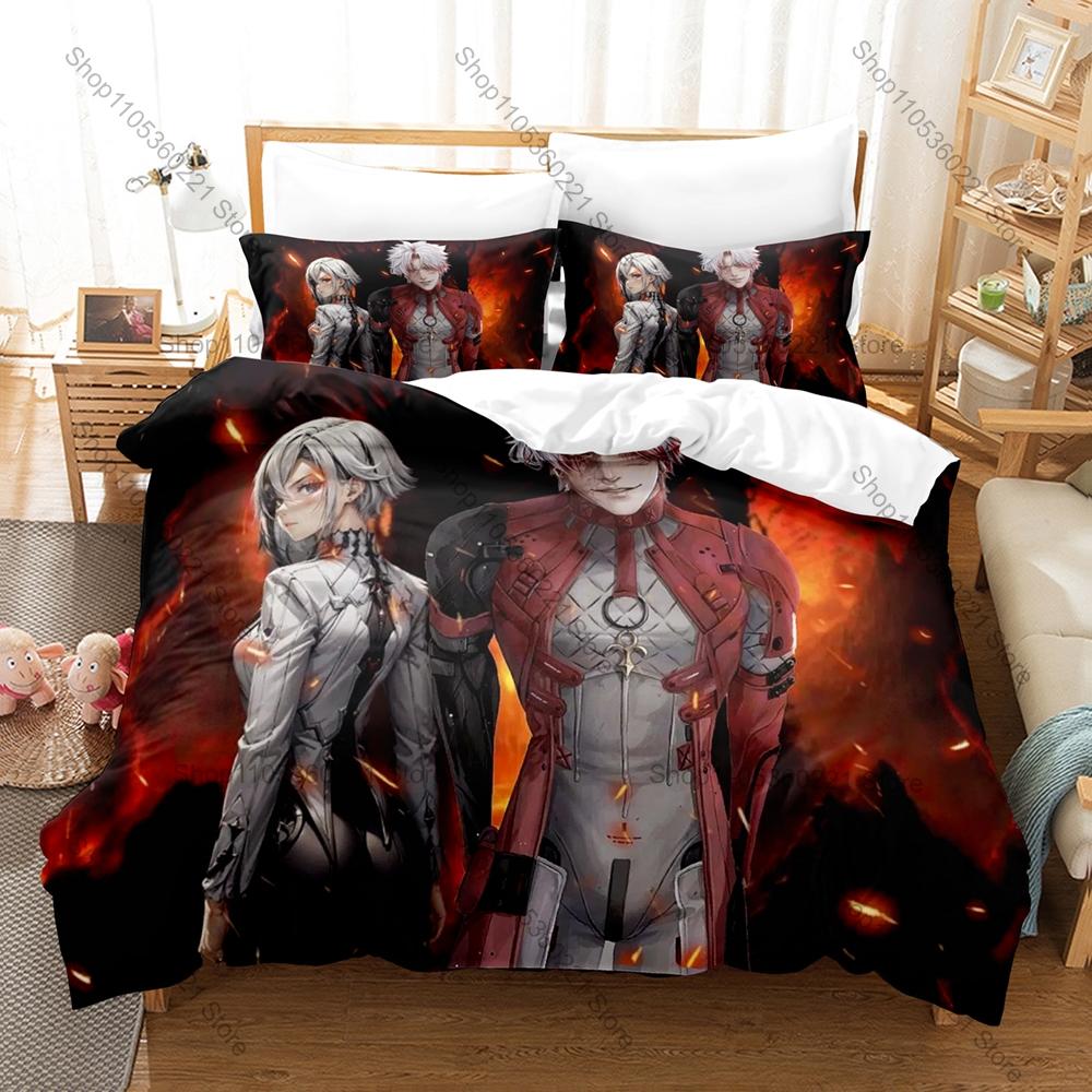 Scar WuWa 3PCS Bedding Set Wuthering Waves Anime Print Soft Microfiber Duvet Cover Pillowcase Heterochromatic Eyes Character
