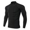 Men's Quick-Dry High Neck Long Sleeve Gym Shirt