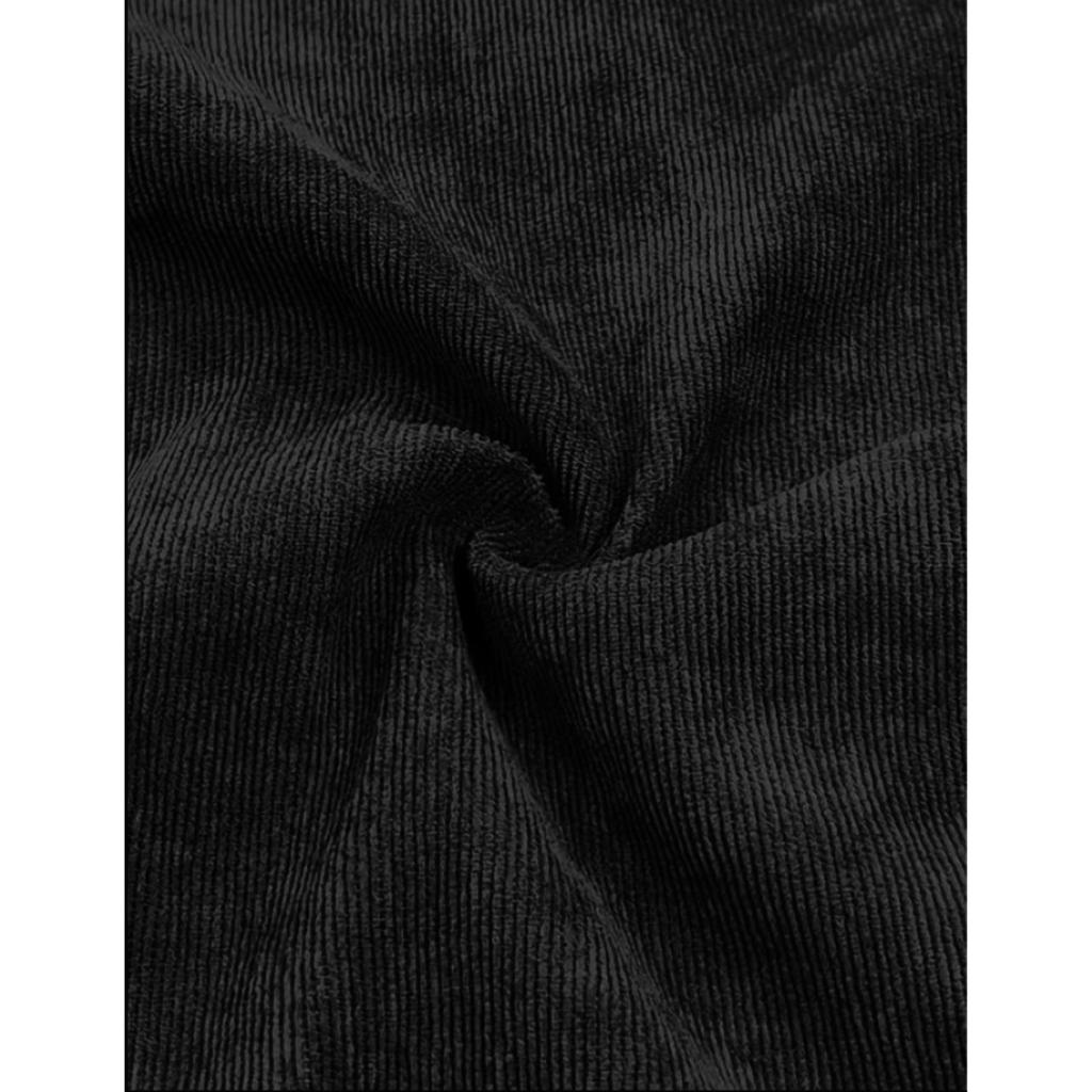 Solid Color Casual Men's Lace-Up Corduroy Set