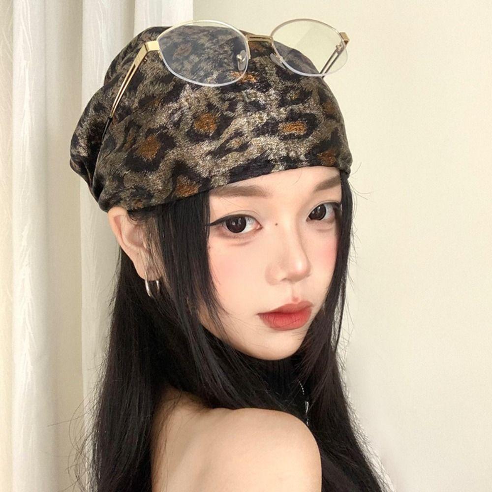 All-match Leopard Print Headscarf Star Punk Bandana Retro Y2k Print Turban  Vacation
