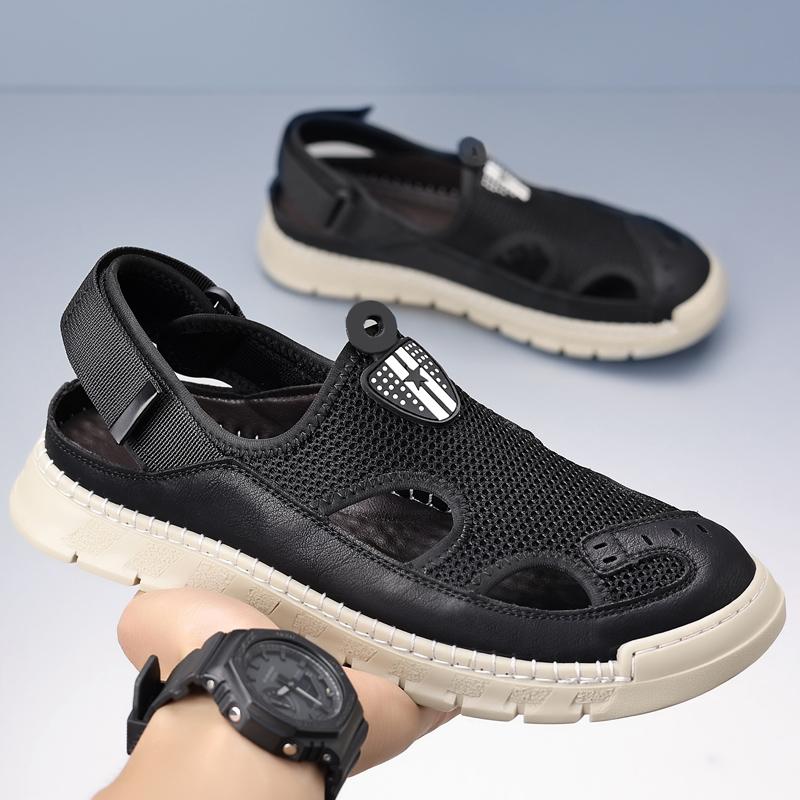 Fashion 2025 Fashionable Outdoor Comfortable Anti Slip Casual Beach Shoe Brand Summer New Breathable Mesh Men's Soft Soled Sandals
