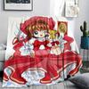 1Pc Cardcaptor Sakura Print Flannel Blanket, High quality Comfortable for All Seasons, Home Decor, Warmth and Comfort, Perfect for Christmas Gifts