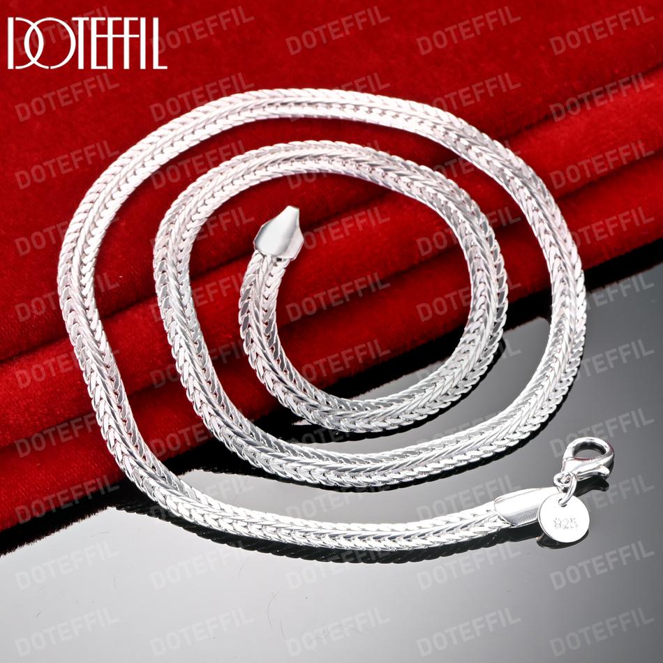 925 Sterling Silver Snake Bone Chain 20 Inch Necklace Fashionable Wedding Jewelry