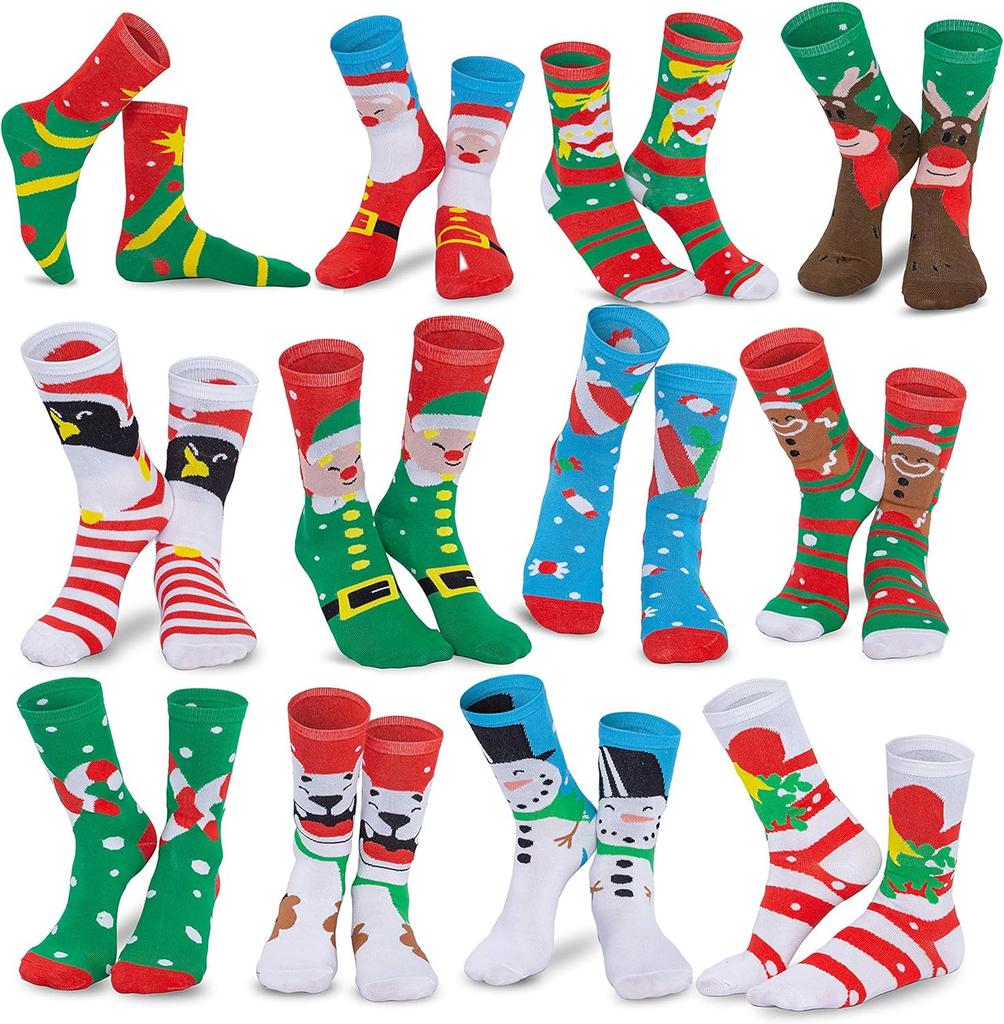 Pairs Christmas Socks Crew Women Holiday Birthday Gift JOYFY 12 for or Entertaining Play Safe Kid Friendly Fun 2