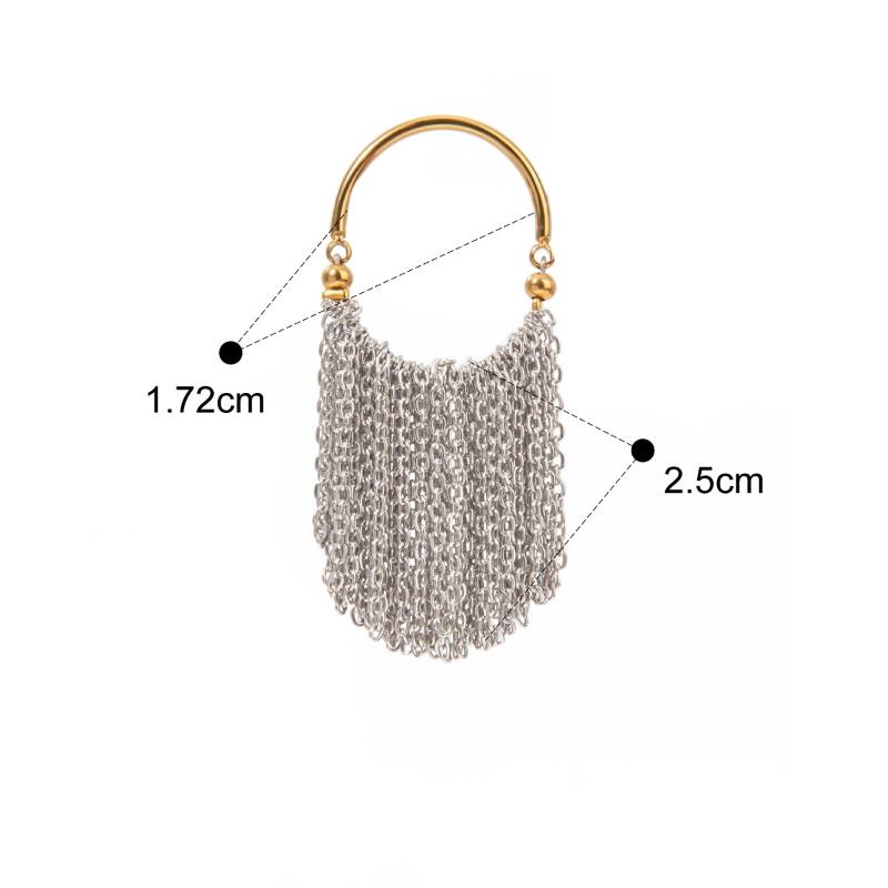 

Fashionably Simple Stainless Steel Tassel Ring For Women Fashion Jewelry Daily Wear Unique Chain Finger Ring Accessory Gifts A3
