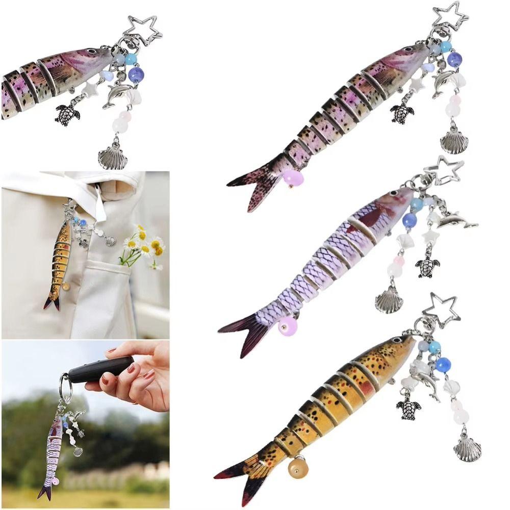 Bionic Design Handmade Fish Keychains High-precision Fish Bait Lanyard  Fishing Enthusiasts