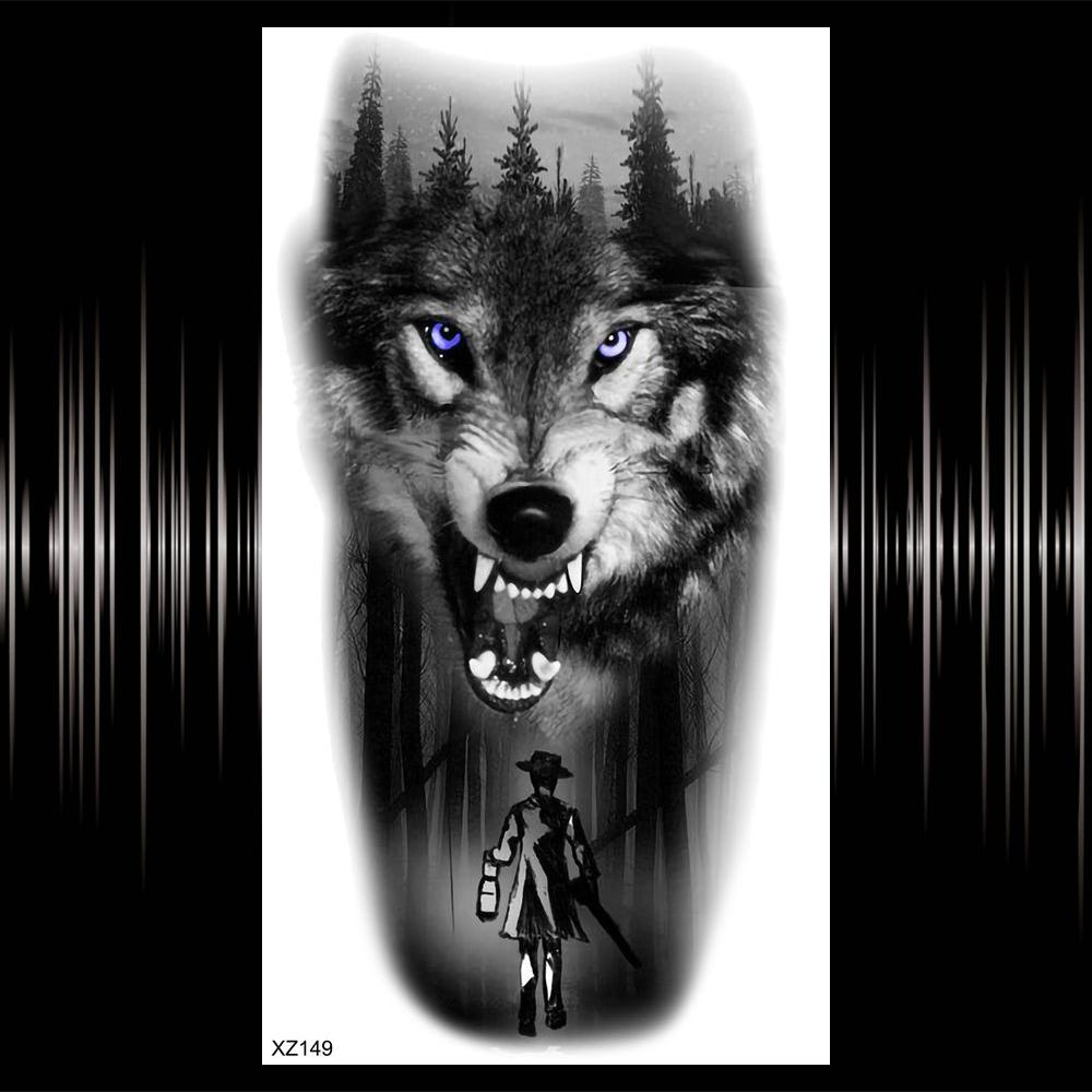 Kompass Brief Temporäre Tattoo Für Männer Frauen Erwachsene Realistische Gefälschte Wolf Schädel Tattoos Aufkleber Tiger Schwarz Wald Tatoos Unterarm