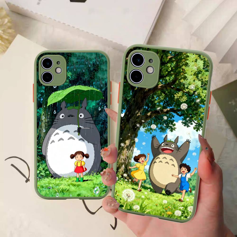 Cute T-Totoroes Phone Case For iPhone 16 15 14 Plus 15 13 12 11 Pro Max X XS MAX Matte Cover