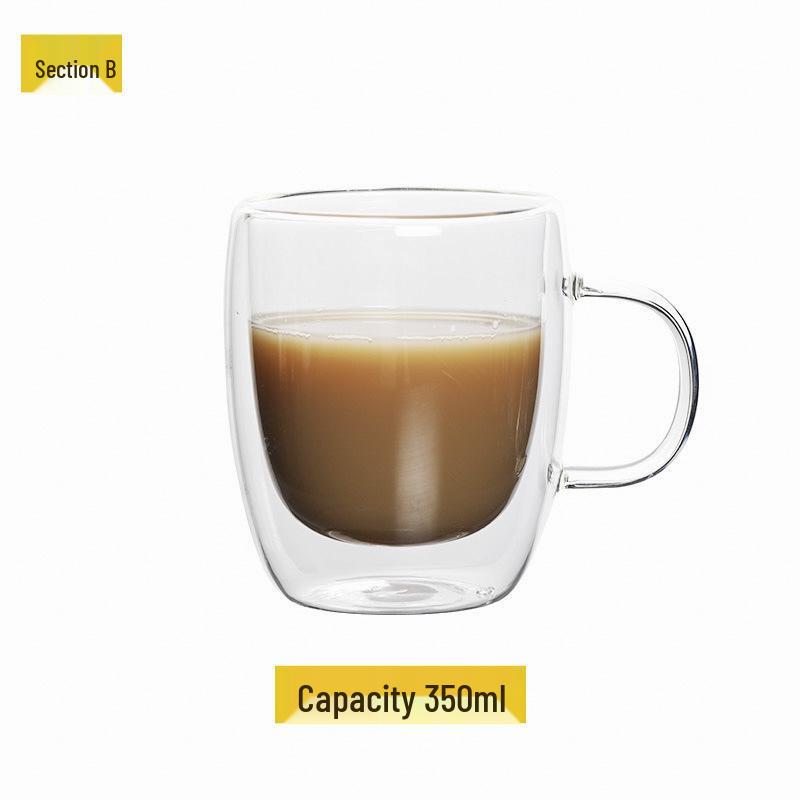 Πρωινό Κούπα με Χειρολαβή από Διπλό Τοίχωμα Βοριοπυριτικού Γυαλιού