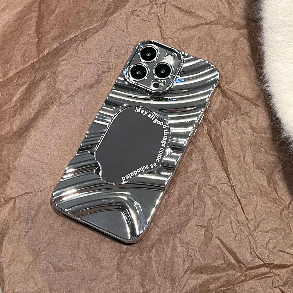 Applicable to Apple 11PRO wave mirror electroplating mobile phone case iPhone11/11 silver all-inclusive anti-drop protective case