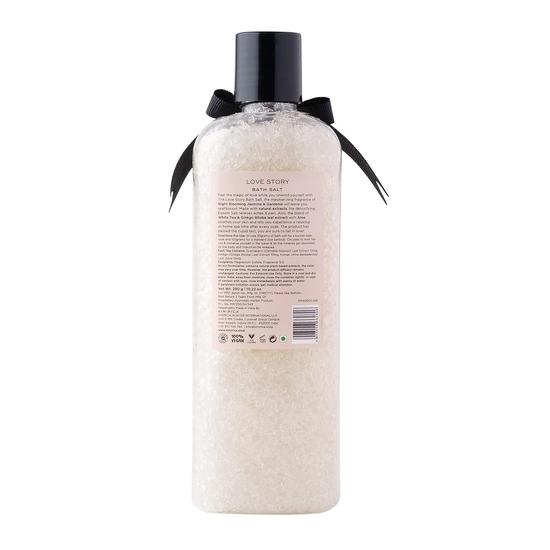 Kimirica Love Story Badesalz für Körper-Spa, Entspannung und Schmerzlinderung, 100 % vegan, Güte von weißem Tee, Ginko Biloba und Aloe Vera, 290 Gramm