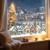 Christmas Glass Decals Static Window Clings, PVC Stickers, Xmas Winter Snowflake Transparent Stickers for Home Store Holiday Decoration, Snowman
