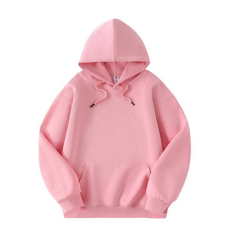 Autumn and Winter New Pure Cotton Solid Color Loose Casual Sports Jacket with Thick Fleece Hooded Sweatshirt