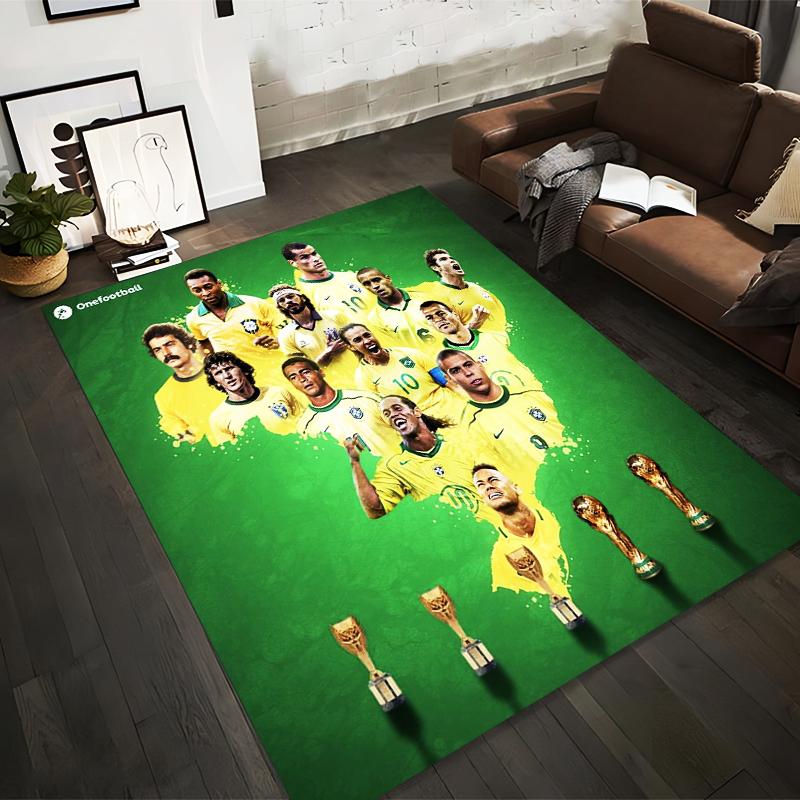 Soccer Team Trophy Designed Floor Mat, Suitable As a Non-slip Mat for the Living Room or Bedroom Sofa