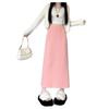 Women's Fleece-Lined Knit A-Line Midi Skirt, 2025 Autumn/Winter Style, Thickened Design, Hip-Hugging.