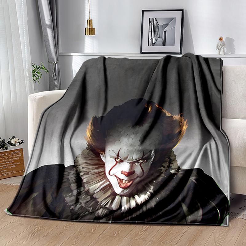 1pc Blanket Pennywise the Dancing Clown Print Design, Lightweight Blanket for Sofa, Bed- Soft &Warm, Gift for All Seasons Like Christmas, Halloween