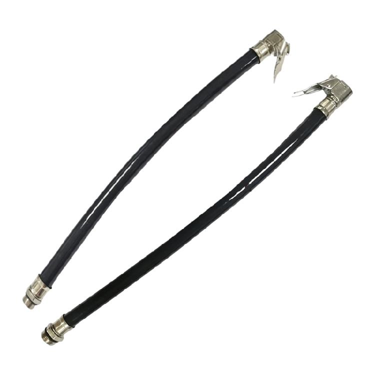 Metal End Tire Inflator Hose with Clip On Chuck and Flexible 37.5cm Line for Daily Garage Tire Pressure Service