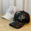 Butterfly Visors Cap Rhinestone Mesh Peaked Hat Fashion Flower Baseball Cap  Women